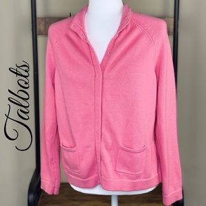 TALBOTS 100% PIMA COTTON KNIT OPEN POCKET CARDIGAN